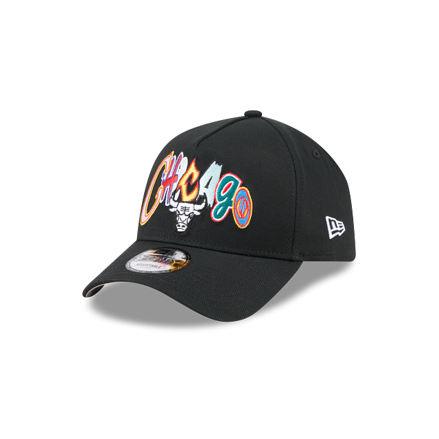 NEC-F73 (New era 940 A frame lifestyle trend pop multi letter chicago bulls snapback black/grey UV osfm) 42692890