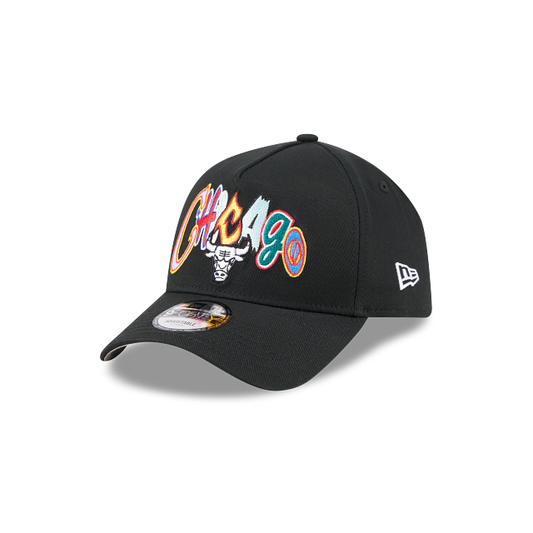 NEC-F73 (New era 940 A frame lifestyle trend pop multi letter chicago bulls snapback black/grey UV osfm) 42692890