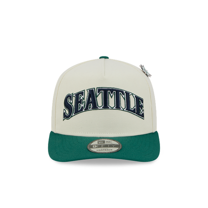NEC-O66 (New era 950 A frame mlb wordmark pin seattle mariners chrome white/UV grey snapback osfm) 82594250