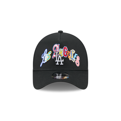 NEC-D73 (New era 940 A frame lifestyle trend pop multi letter los angeles dodgers snapback black/grey UV osfm) 42692890