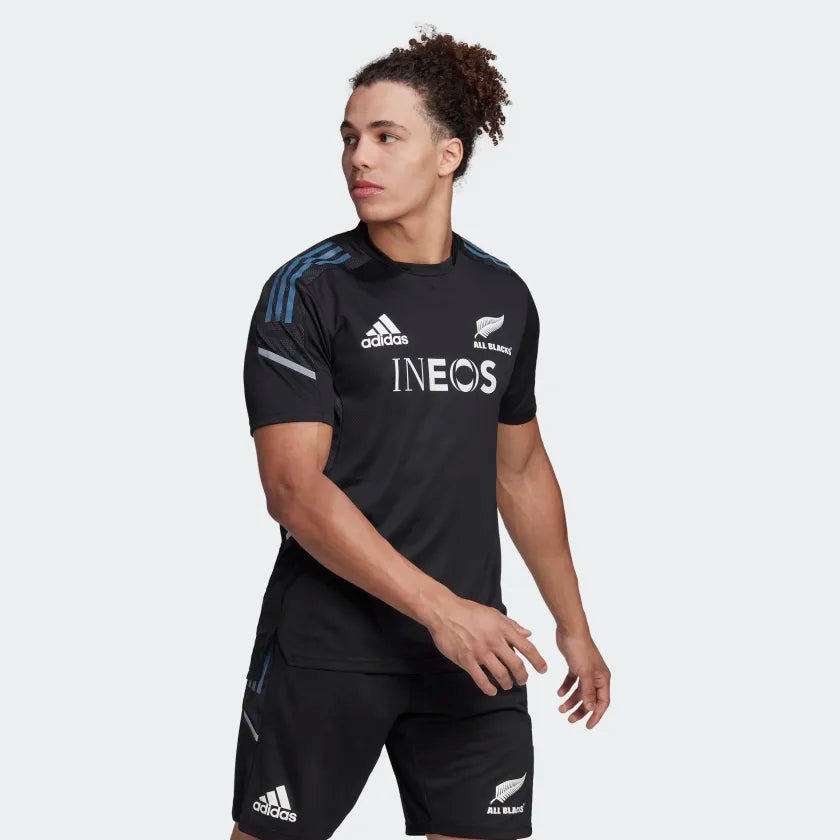 AA-M20 (Adidas all blacks rugby performance tee black/white/wonder steel) 42393638 ADIDAS