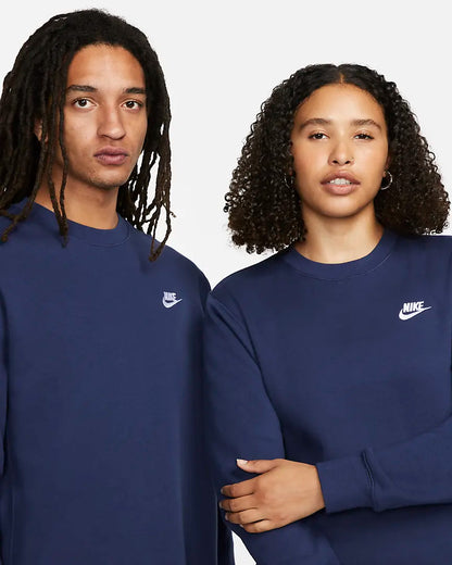 NA-Q42 (Nike sportswear club fleece crew midnight navy/white) 52394092 NIKE