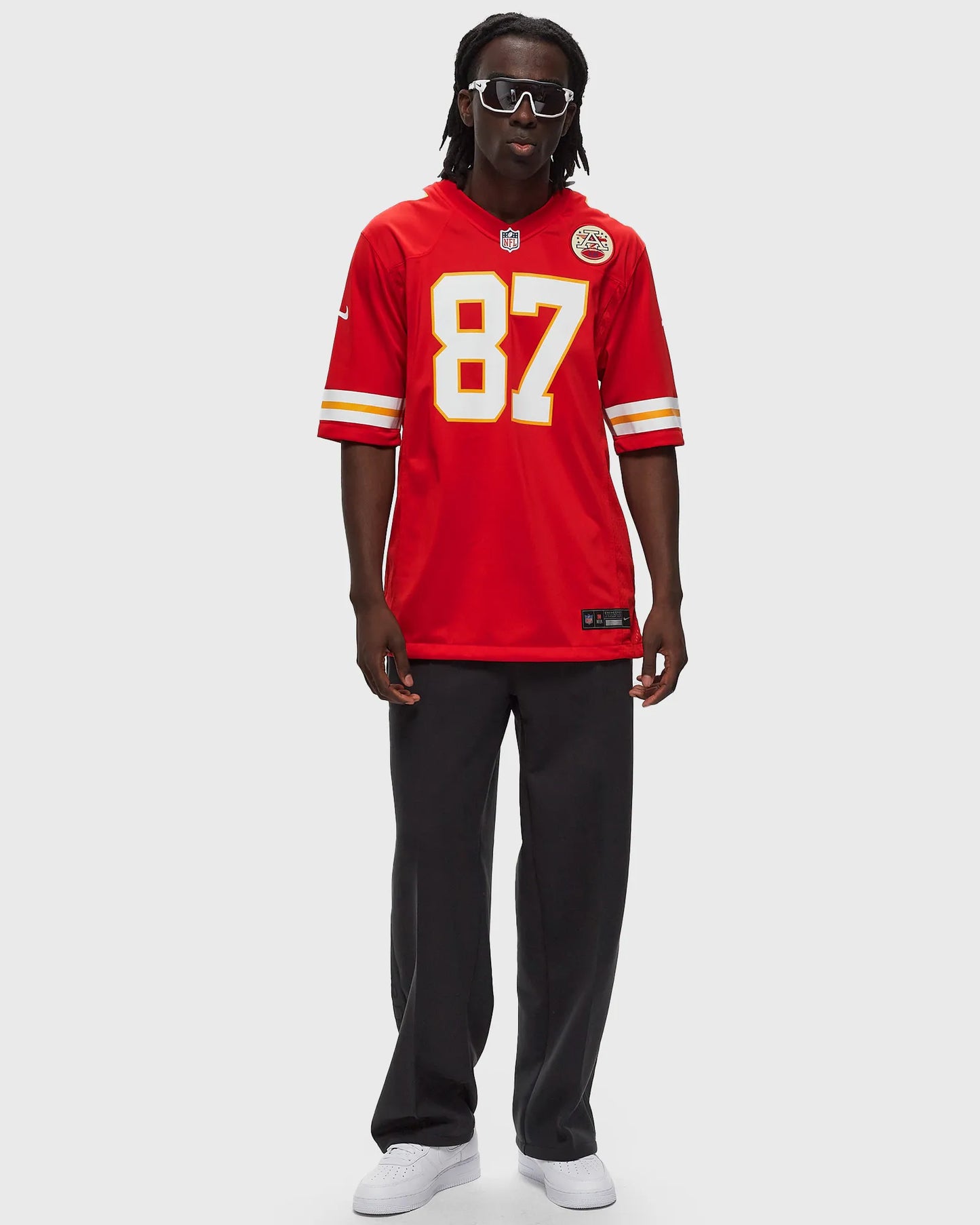 NA-Z47 (Nike Kansas City Chiefs Travis Kelce #87 Game Jersey Gym Red) 102598261