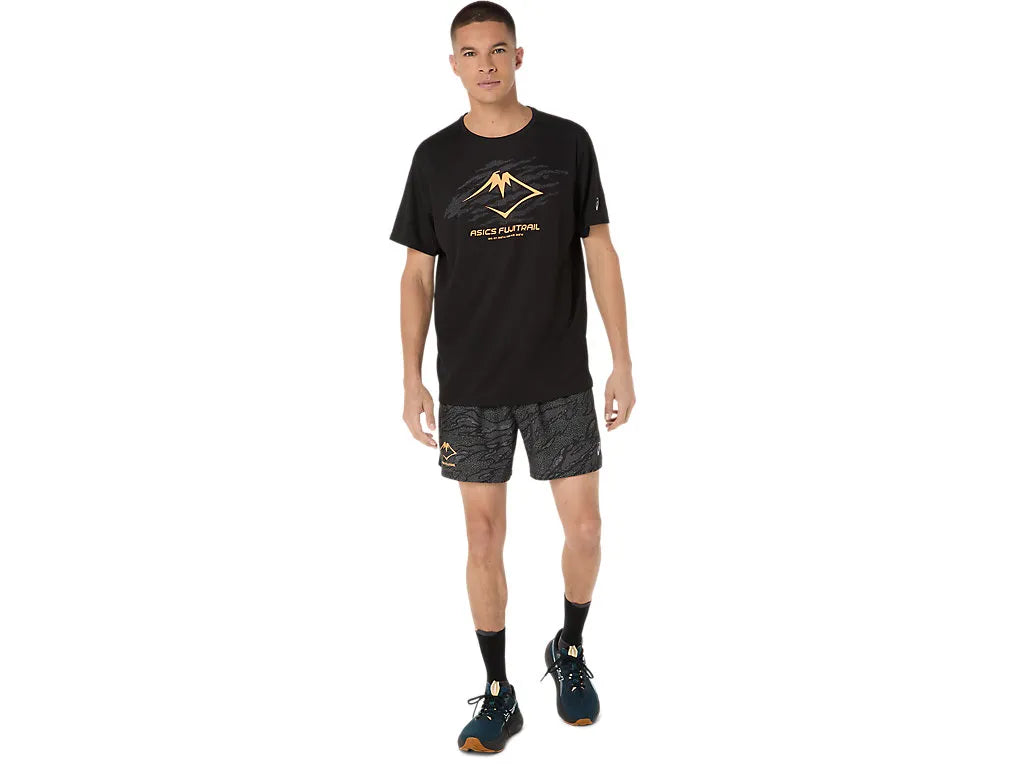 ASA-B1 (Asics fujitrail all over print 5in shorts performance black) 122594000
