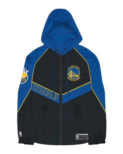 NBAA-V4 (Nba essentials barron nylon zip through anorak warriors black/rush blue) 42498695