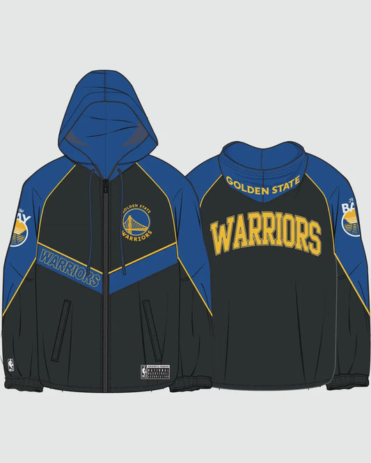 NBAA-V4 (Nba essentials barron nylon zip through anorak warriors black/rush blue) 42498695