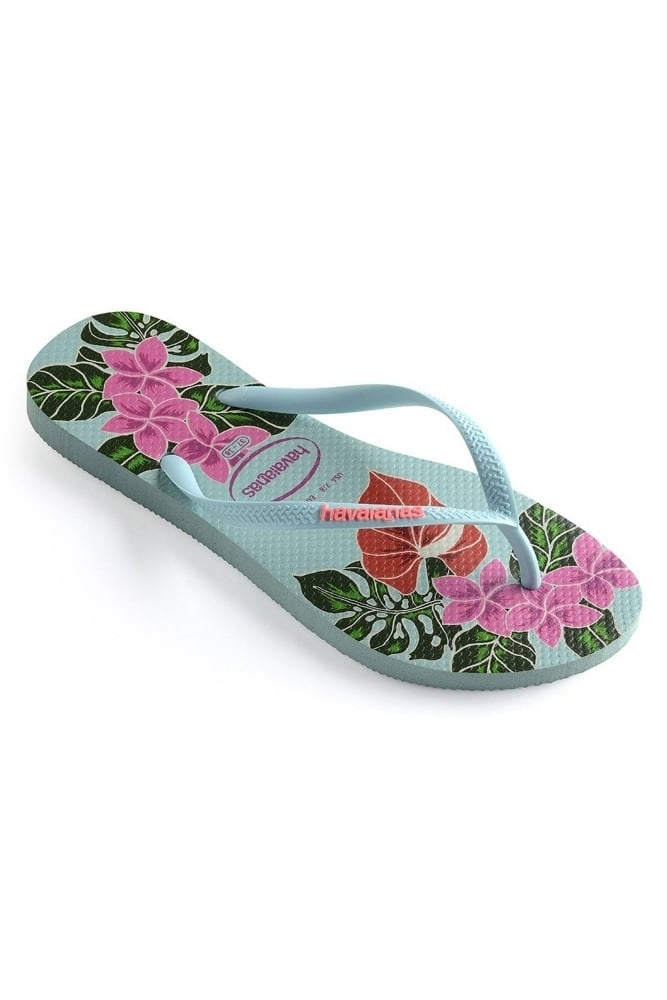 HA-WS4 (HAVAIANAS SLIM FLORAL 0642 ICE BLUE) 81891800