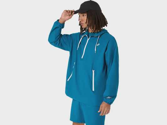 ASA-Q1 (Asics heritage double weave relaxed anorak dark teal) 32698500