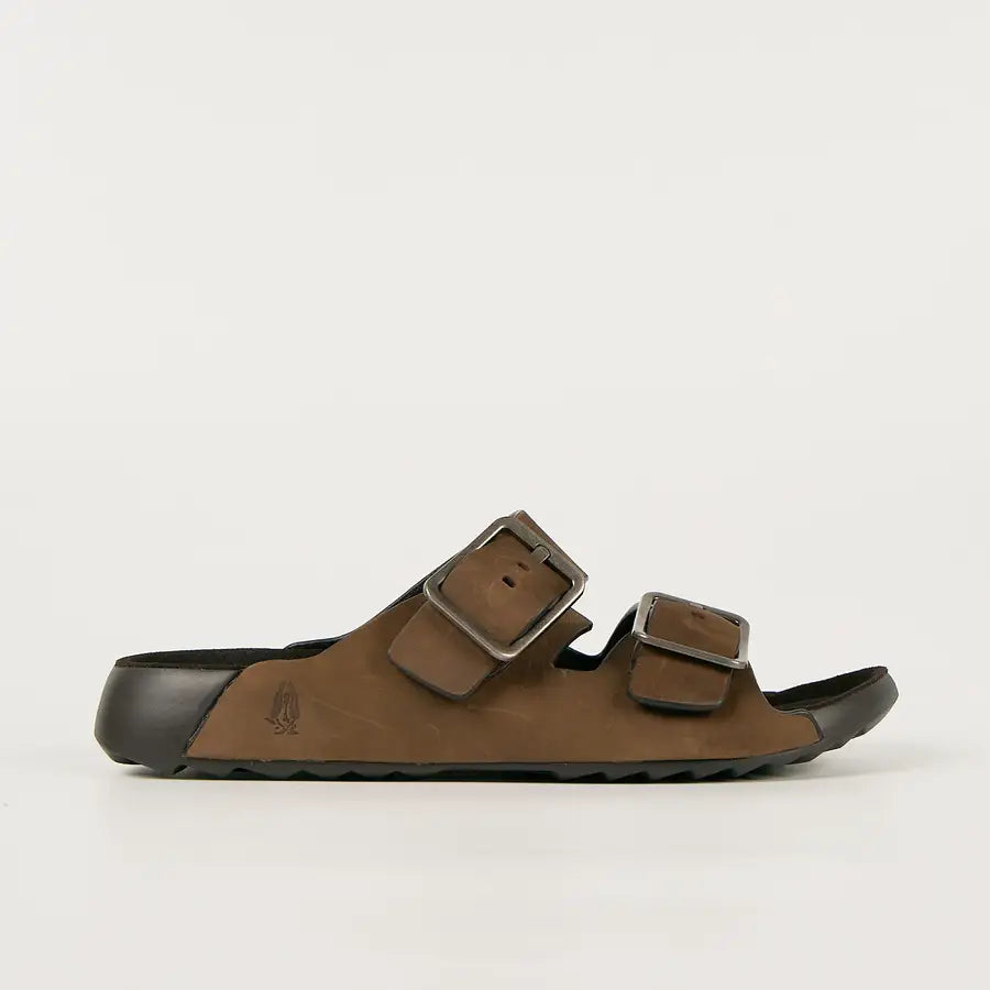 HP-F4 (Hush puppies hoges wide fit leather sandals brown/natural) 32697391