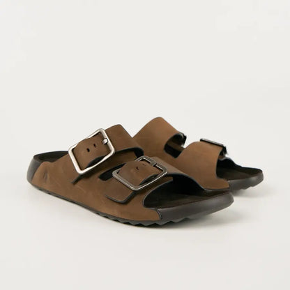 HP-F4 (Hush puppies hoges wide fit leather sandals brown/natural) 32697391