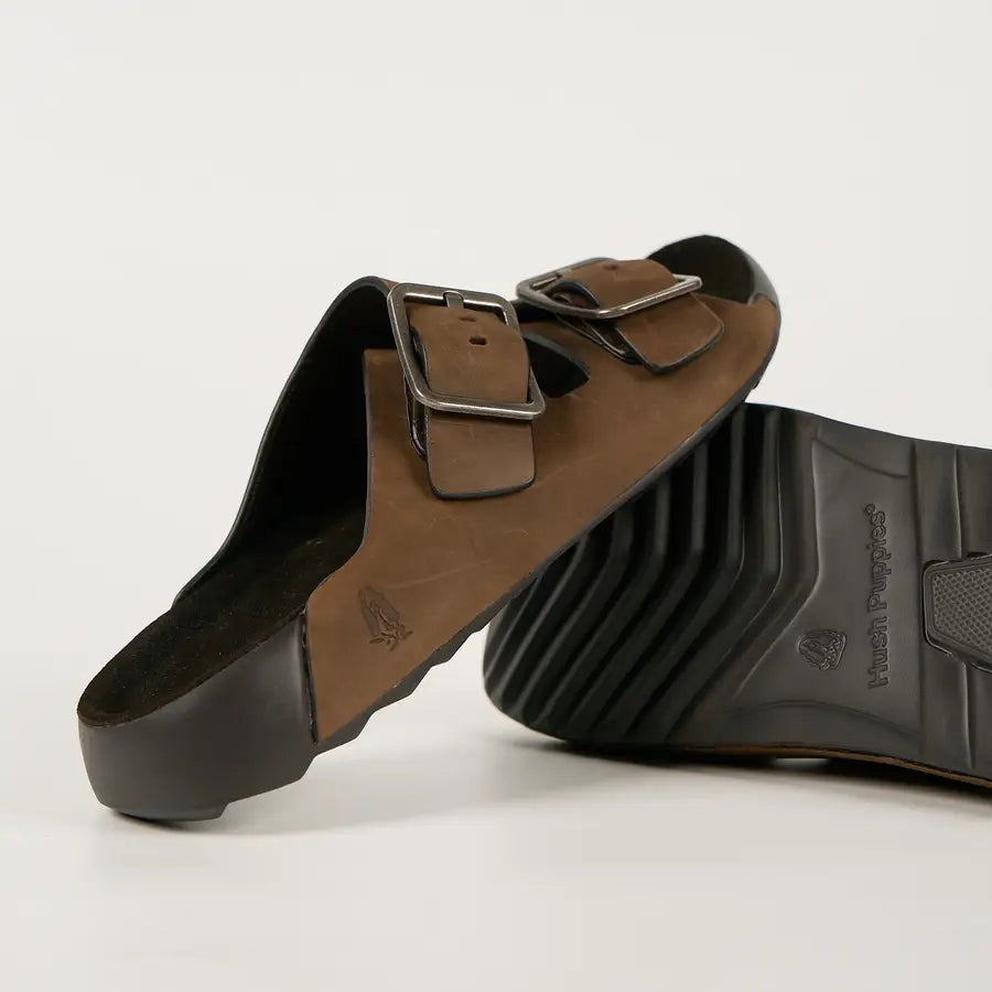 HP-F4 (Hush puppies hoges wide fit leather sandals brown/natural) 32697391