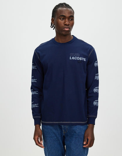 LCA-F18 (Lacoste summer pack long sleeve loose fit t-shirt black)112397391