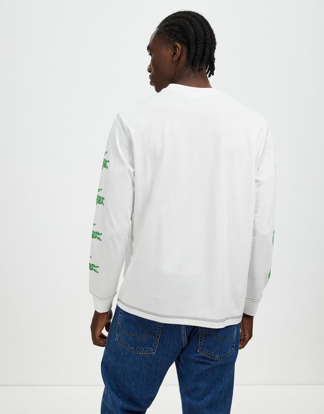 LCA-E18 (Lacoste summer pack long sleeve loose fit t-shirt white)112397391