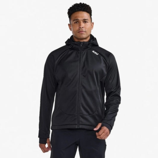 2XUA-Z (2XU aspire soft shell hooded jacket black/white) 225911000