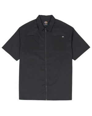 D-G6 (Dickies 1574 short sleeve zip-through work shirt black) 12495096