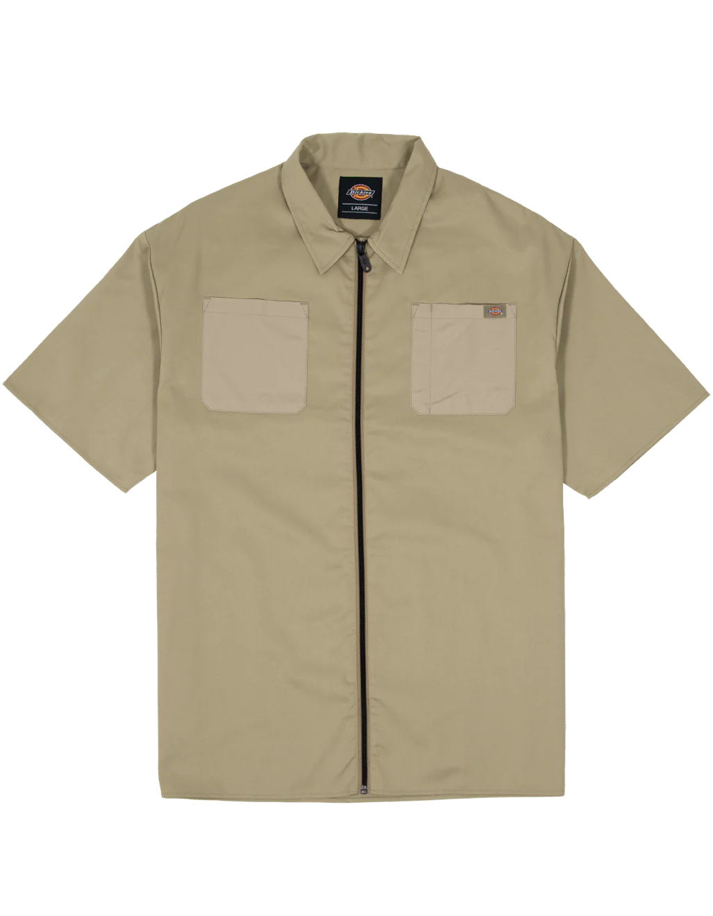 D-H6 (Dickies 1574 short sleeve zip-through work shirt khaki) 12495096