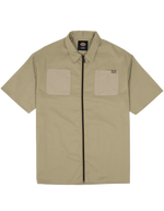 D-H6 (Dickies 1574 short sleeve zip-through work shirt khaki) 12495096