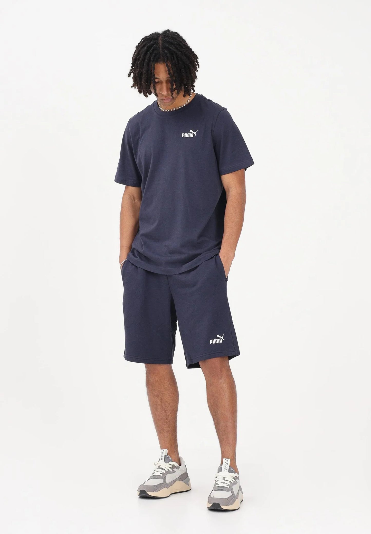 PA-R12 (Puma essentials no 1 logo shorts 10" new navy) 62693000
