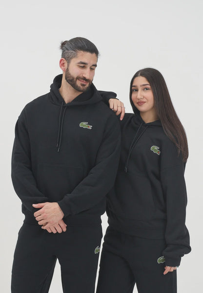 LCA-W22 (Lacoste croc signature loose fit hoodie black) 725910761