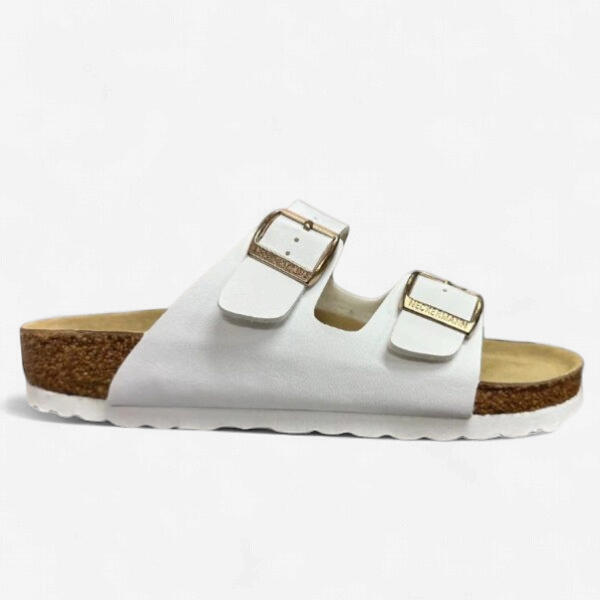 NM-N (Neckermann unisex sandals white/gold buckle) 22693600