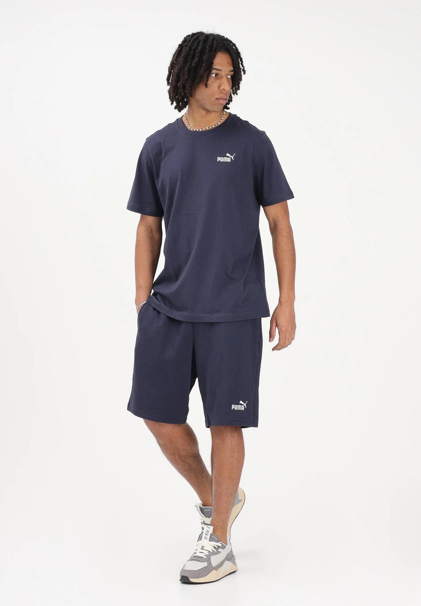 PA-R12 (Puma essentials no 1 logo shorts 10" new navy) 62693000