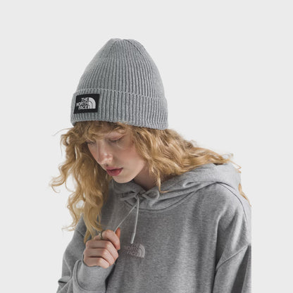 NFA-C8 (The north face logo boxed cuffed beanie medium grey) 92592391