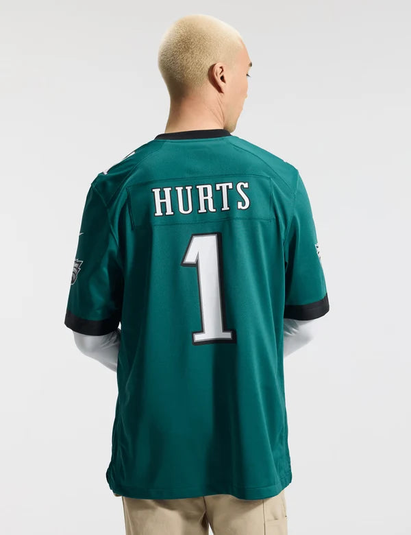 NA-G50 (Nike nfl philadelphia eagles jalen hurts #1 home game jersey sport teal) 926910000