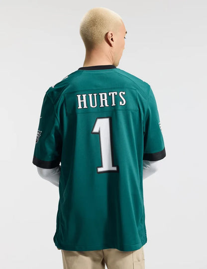 NA-G50 (Nike nfl philadelphia eagles jalen hurts #1 home game jersey sport teal) 926910000