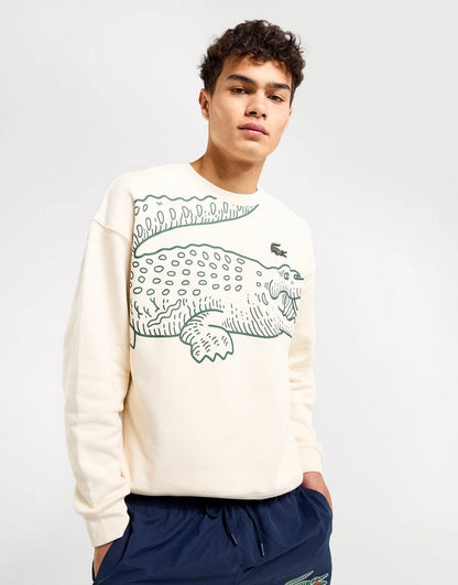 LCA-Z22 (Lacoste big croc loose fit sweatshirt flour) 725910108