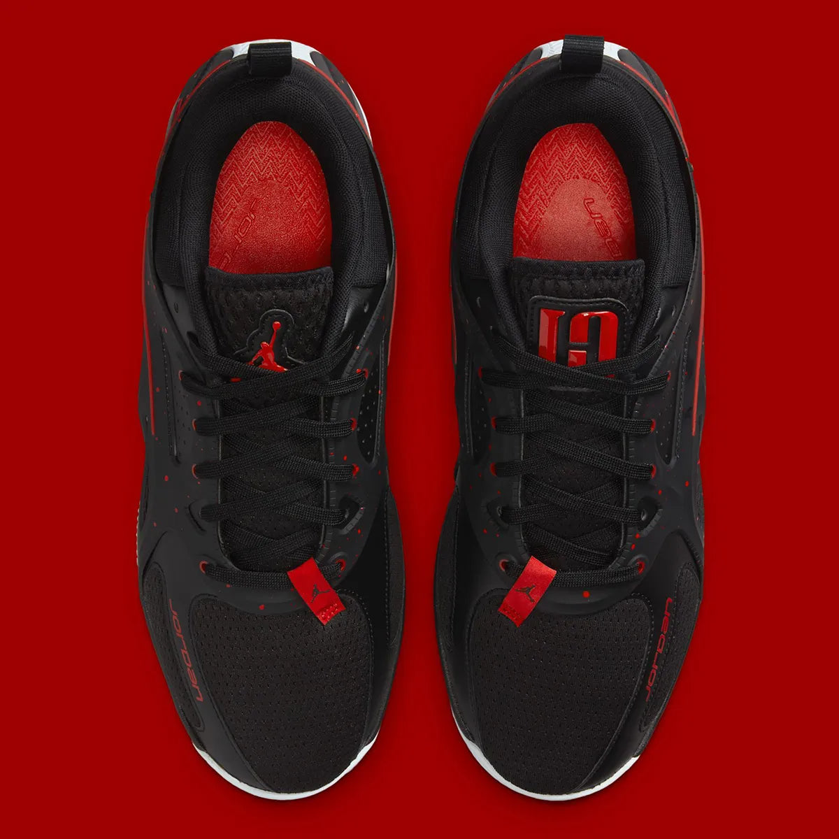 N-L139 (Nike jordan heir basketball shoes black/red)
