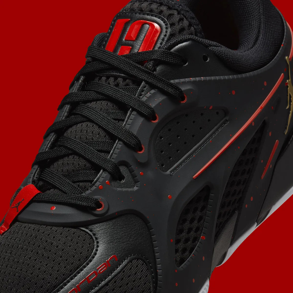 N-L139 (Nike jordan heir basketball shoes black/red)