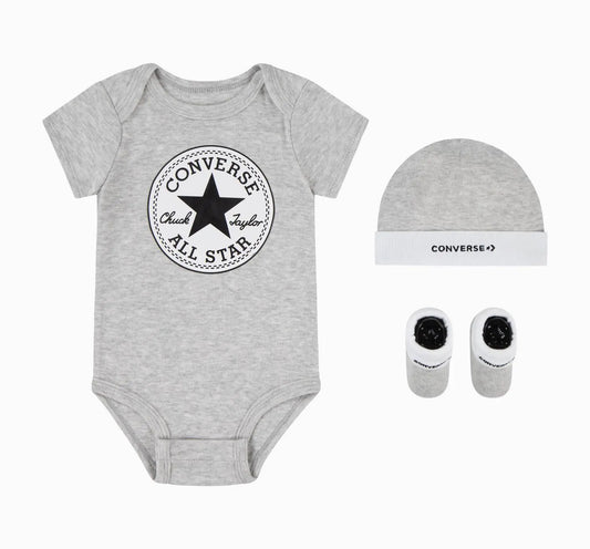 CTA-F (Converse baby chuck patch 3 piece set grey heather) 72692000
