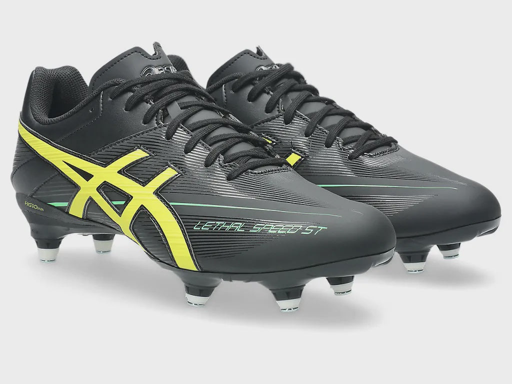 AS-P19 (Asics lethal speed st 3 boot black/lemon grass) 526910125