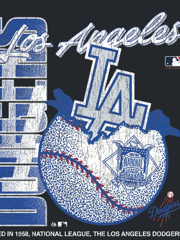 MJA-I15 (Majestic mlb los angeles dodgers burst basket ball tee washed black) 72693043