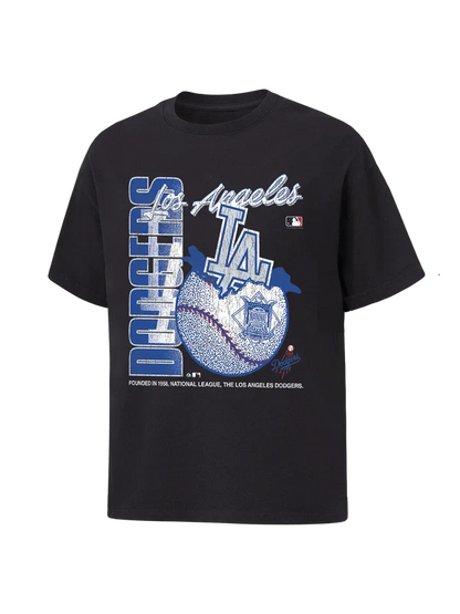 MJA-I15 (Majestic mlb los angeles dodgers burst basket ball tee washed black) 72693043