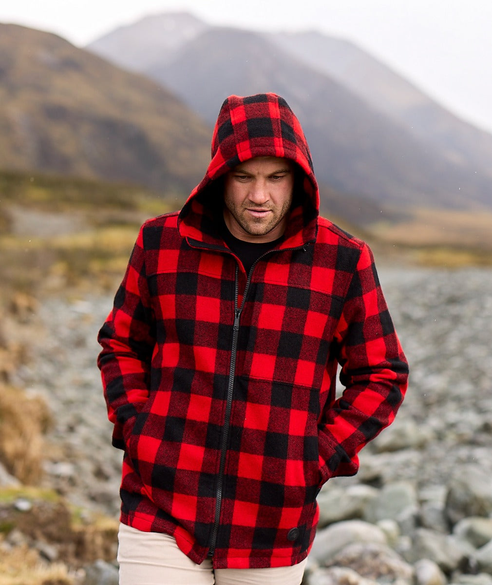 SNA-G (Swanndri check hudson hoodie red/black) 823915714 SWANNDRI