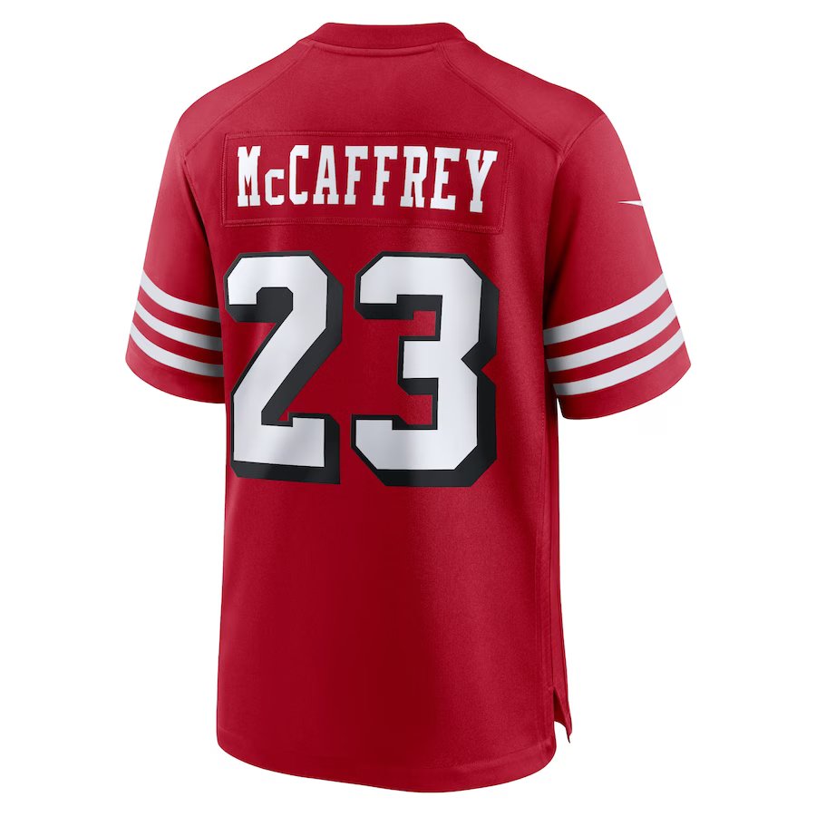 NA-V47 (Nike san francisco 49ers christian mc caffrey game alternate player jersey gym red) 102599086