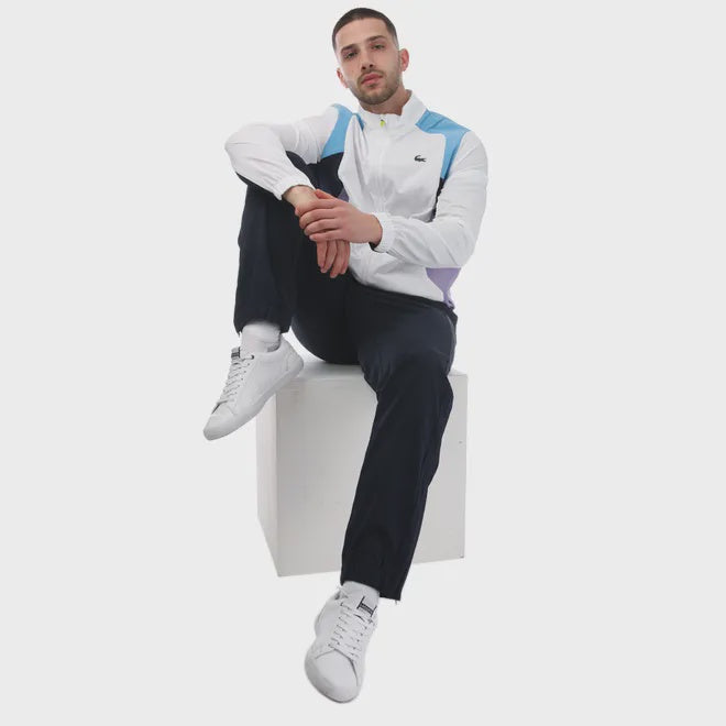 LCA-Y19 (Lacoste sport colour block tennis player poly tracksuit white) 4249