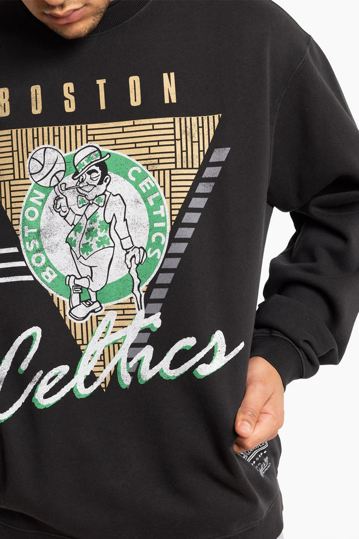 MNA-O29 (Mitchell and ness tri logo crew celtics faded black) 72396087