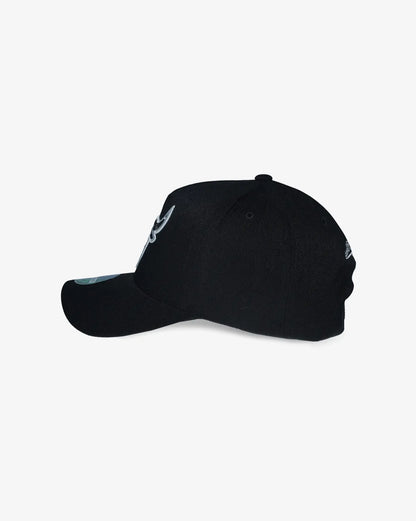 MNA-J46 (Mitchell & ness black & white bulls flex fit snapback black osfm) 92592391