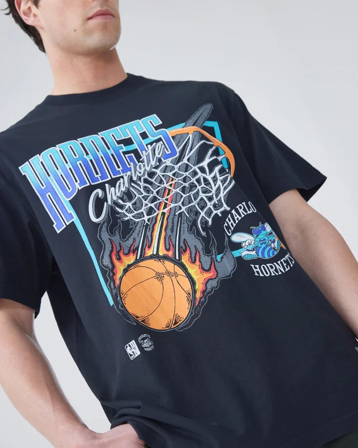 MNA-A30 (Mitchell and ness fireball tee hornets faded black) 82393478