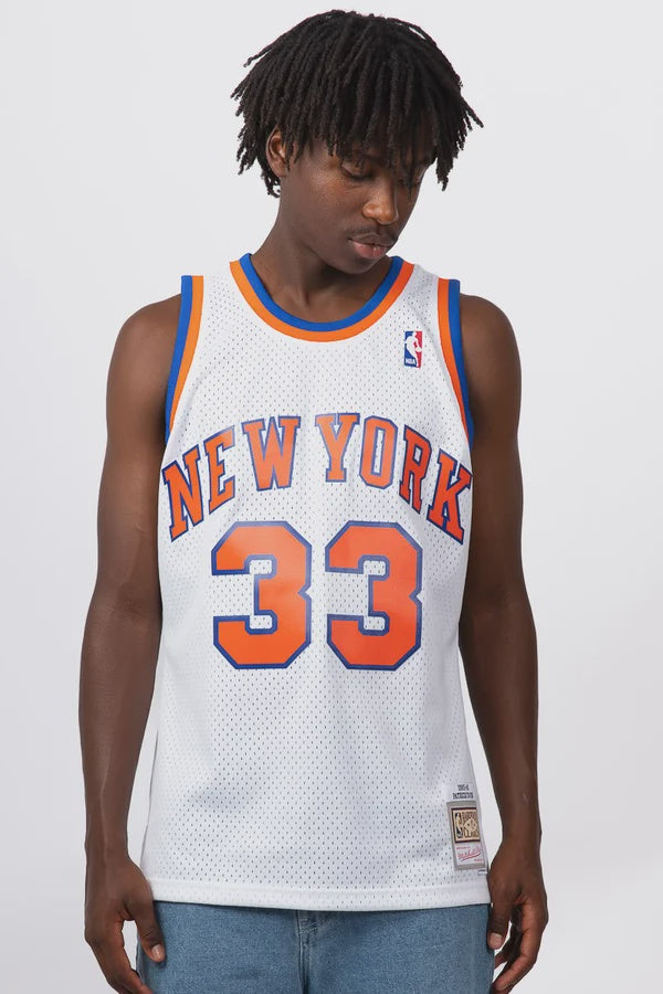 MNA-M40 (Mitchell & ness swingman jersey knicks ewing 85-86 home white) 122498260