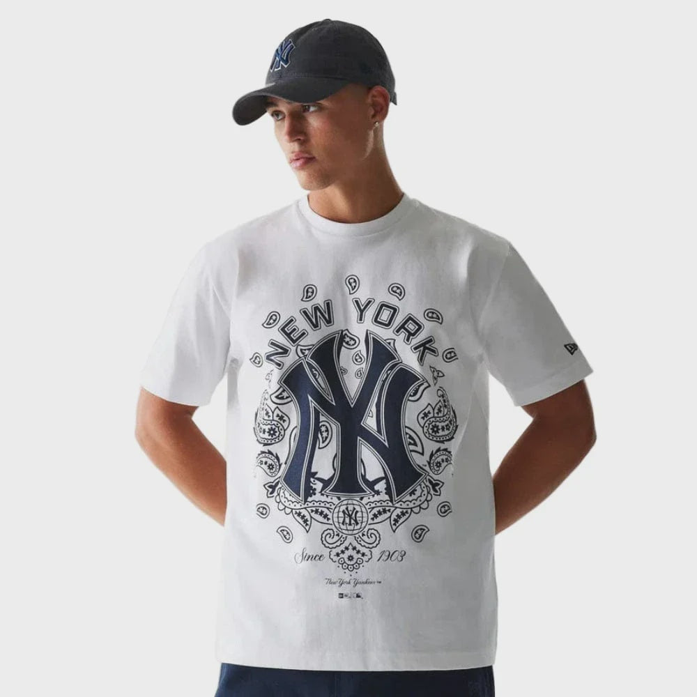 NEA-D12 (New era mlb oversize new york yankees paisley tee white) 92594000