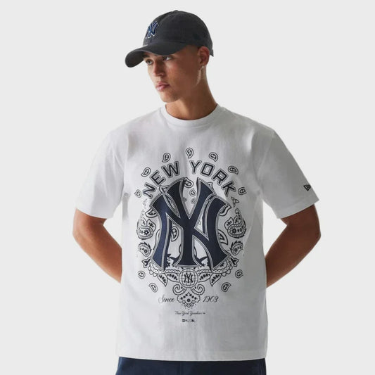 NEA-D12 (New era mlb oversize new york yankees paisley tee white) 92594000