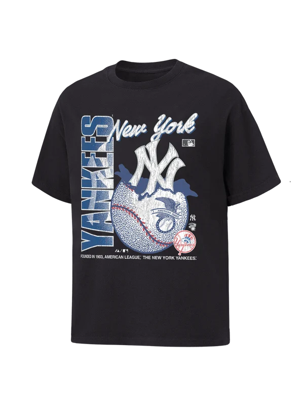 MJA-L15 (Majestic mlb new york yankees  burst basket ball tee washed black) 72693043