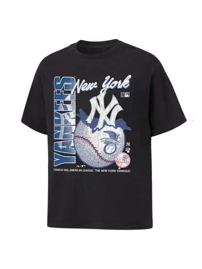 MJA-L15 (Majestic mlb new york yankees  burst basket ball tee washed black) 72693043