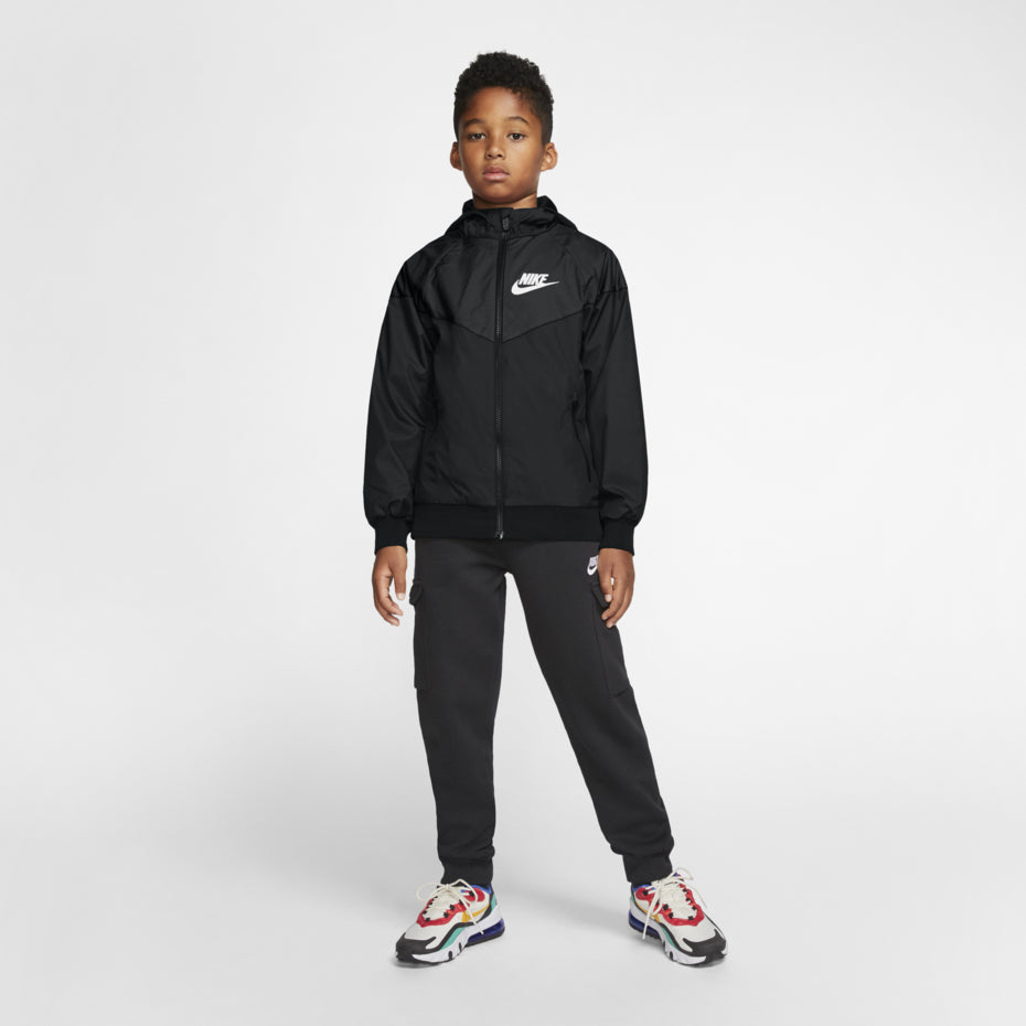 NA-Q31 (B nike sportswear workout jacket with hood black/white) 72194348 NIKE