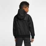 NA-Q31 (B nike sportswear workout jacket with hood black/white) 72194348 NIKE