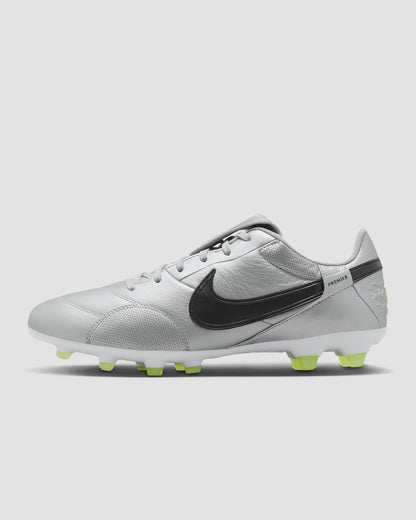 N-P137 (Nike premier III firm ground football boot metallic silver/black/white) 1249979