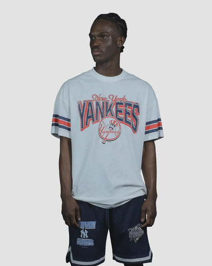 MJA-Z14 (Majestic vintage stripe arch tee new york yankees vintage white) 92592826